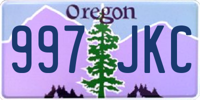 OR license plate 997JKC