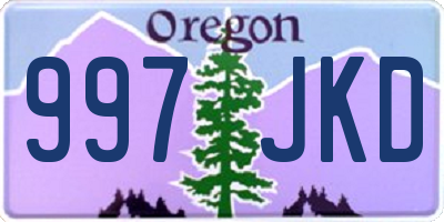 OR license plate 997JKD