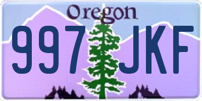 OR license plate 997JKF