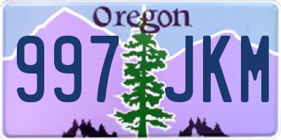 OR license plate 997JKM