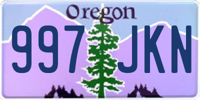 OR license plate 997JKN