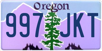 OR license plate 997JKT