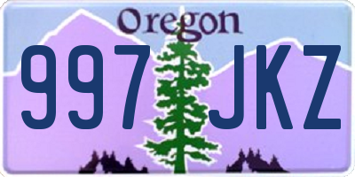 OR license plate 997JKZ