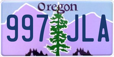 OR license plate 997JLA