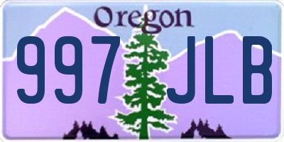 OR license plate 997JLB