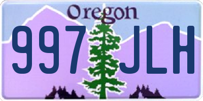 OR license plate 997JLH