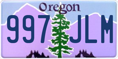 OR license plate 997JLM