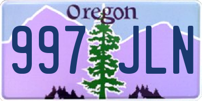 OR license plate 997JLN