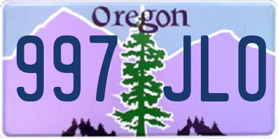 OR license plate 997JLO