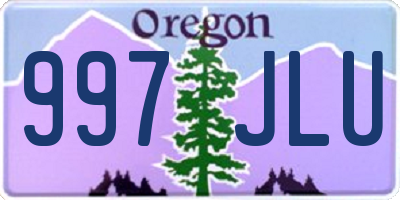 OR license plate 997JLU