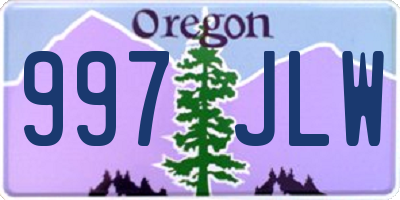 OR license plate 997JLW