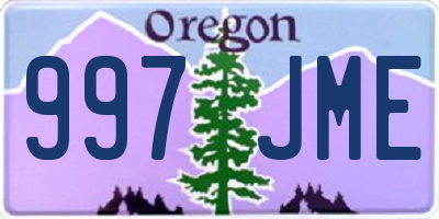 OR license plate 997JME