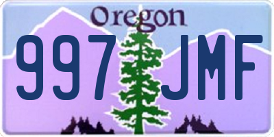 OR license plate 997JMF