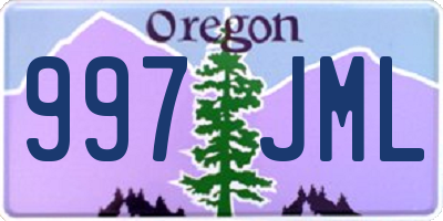 OR license plate 997JML