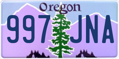 OR license plate 997JNA