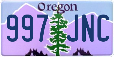 OR license plate 997JNC