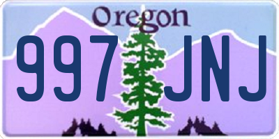 OR license plate 997JNJ