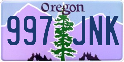 OR license plate 997JNK