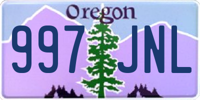 OR license plate 997JNL