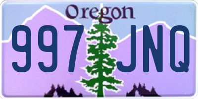 OR license plate 997JNQ