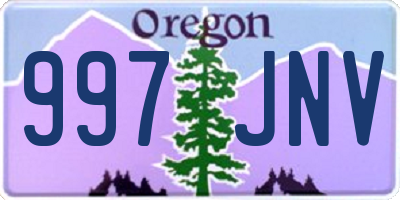 OR license plate 997JNV