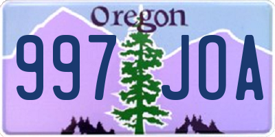 OR license plate 997JOA