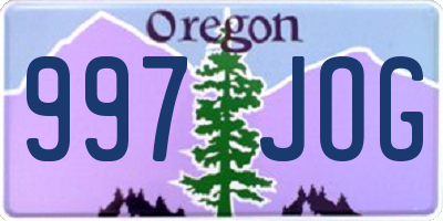 OR license plate 997JOG