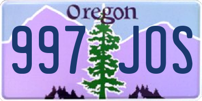 OR license plate 997JOS