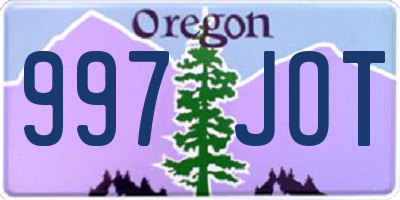 OR license plate 997JOT