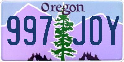 OR license plate 997JOY