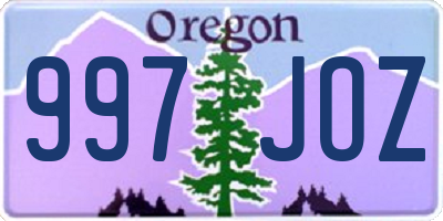 OR license plate 997JOZ