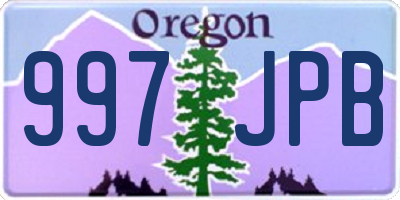 OR license plate 997JPB