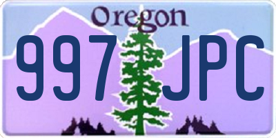 OR license plate 997JPC