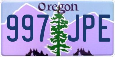 OR license plate 997JPE