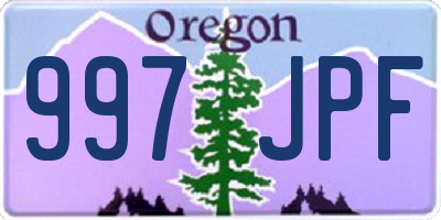 OR license plate 997JPF