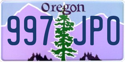 OR license plate 997JPO