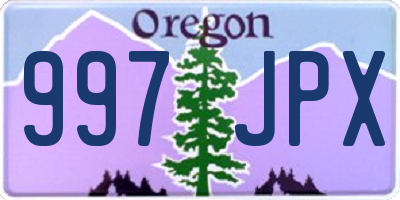 OR license plate 997JPX