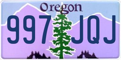 OR license plate 997JQJ