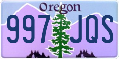 OR license plate 997JQS