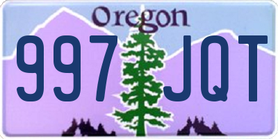 OR license plate 997JQT