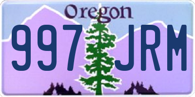 OR license plate 997JRM