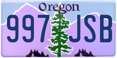 OR license plate 997JSB