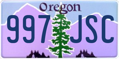 OR license plate 997JSC