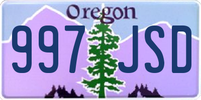 OR license plate 997JSD