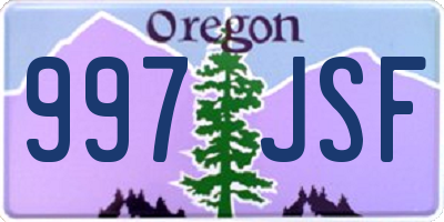 OR license plate 997JSF