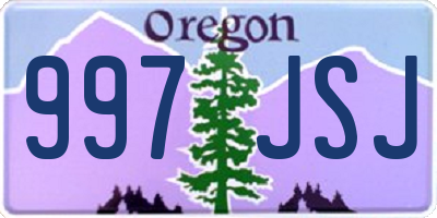 OR license plate 997JSJ