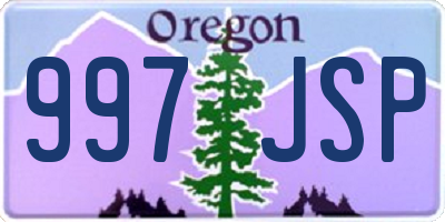 OR license plate 997JSP