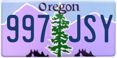 OR license plate 997JSY