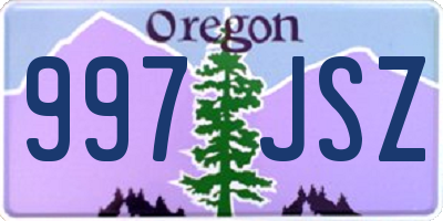 OR license plate 997JSZ