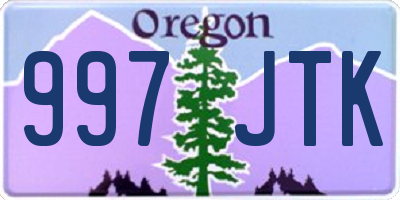 OR license plate 997JTK